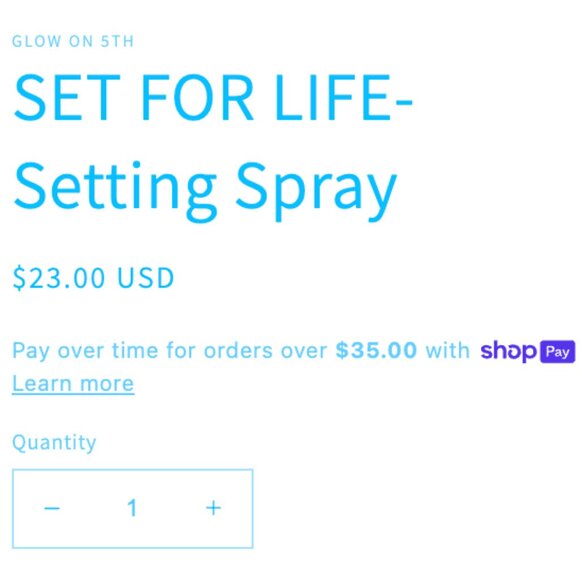GLOW ON 5TH Set For Life Setting Spray NWT - Picture 2 of 5